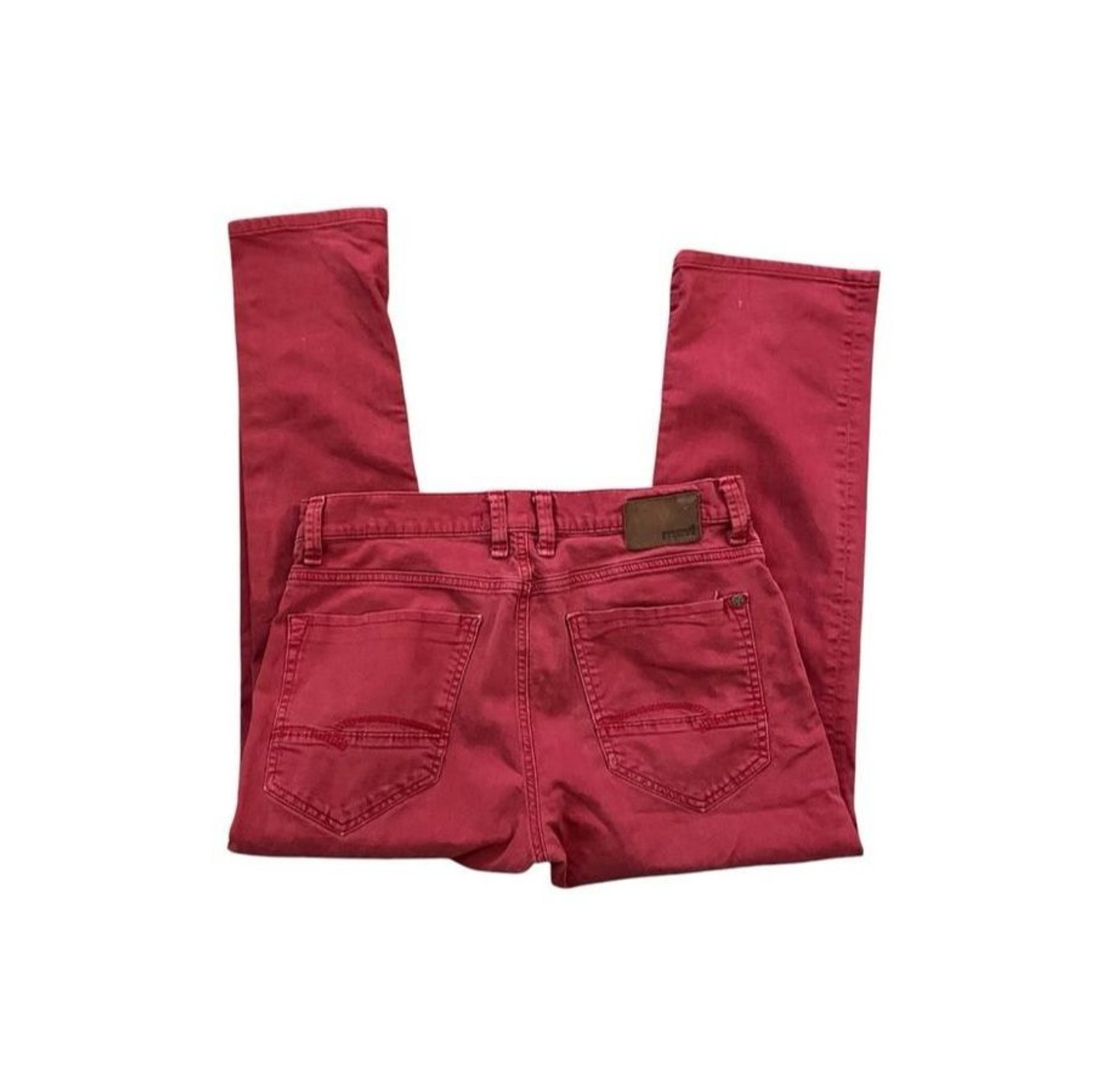 Mavi Pierre Straight Leg Jeans Red Garment Dyed Stretch Denim 34×32