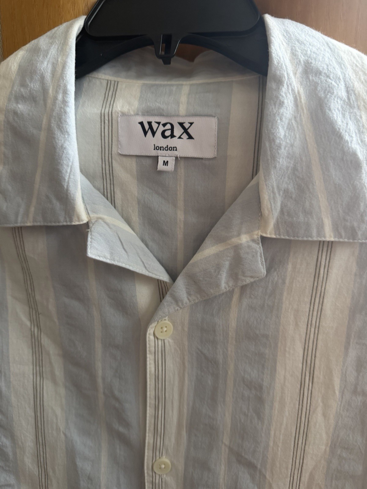 New Wax London Didcot Stripe Cotton Seersucker Shirt Sz M $175 MSRP