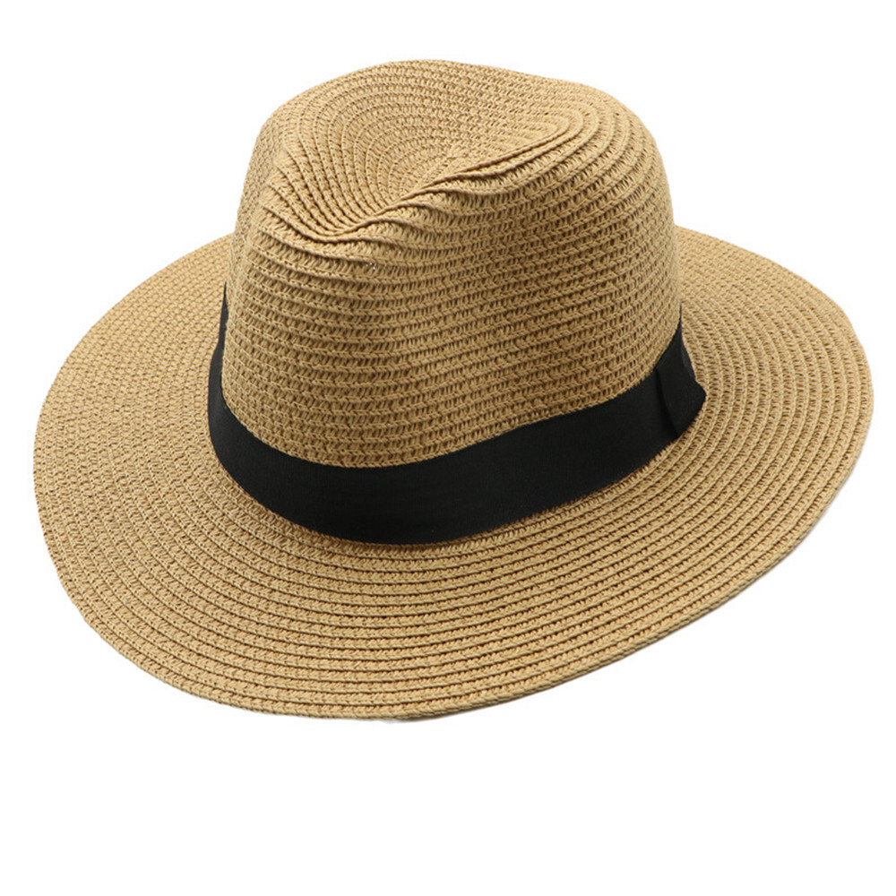 Summer Panama Straw Hat Women Men Outdoor Casual Travel Beach Sun Caps Foldable