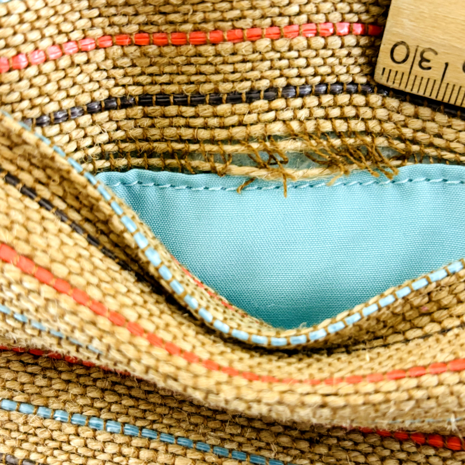 Pistil Gotta Run Bag Brown Burlap Stripe Crossbody Purse Adjustable Strap Zipper