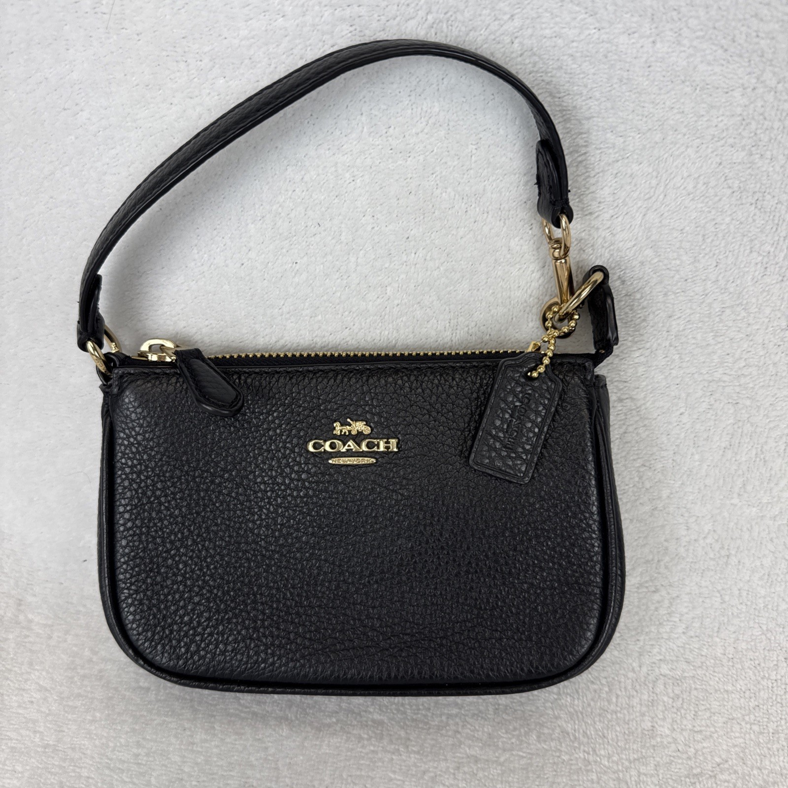 Coach Nolita 15 Leather Purse Bag Clutch Wristlet in Gold/ Black # 6386