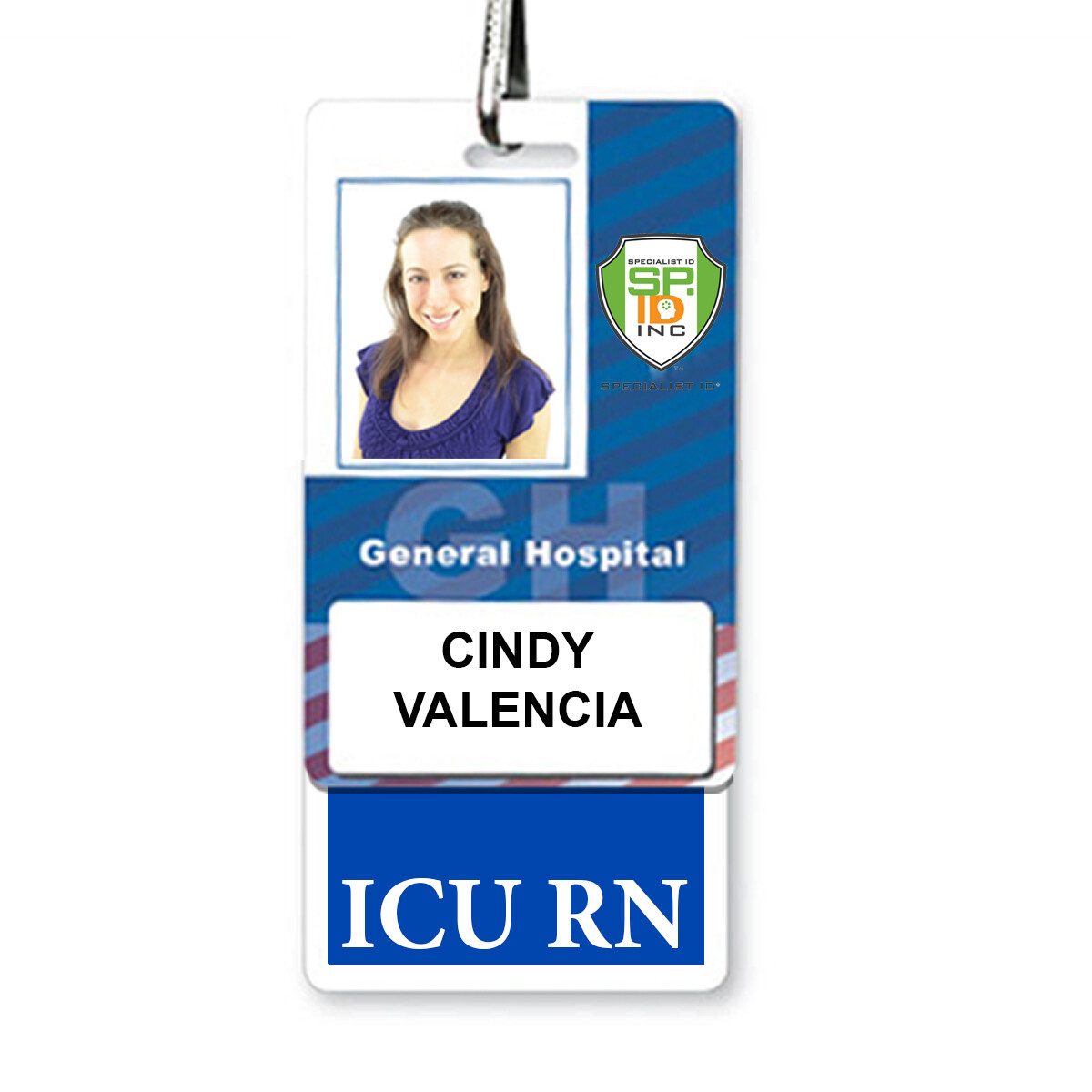 ICU RN Badge Buddy -Vertical – Hospital ID Card Buddies for Critical Care Nurse