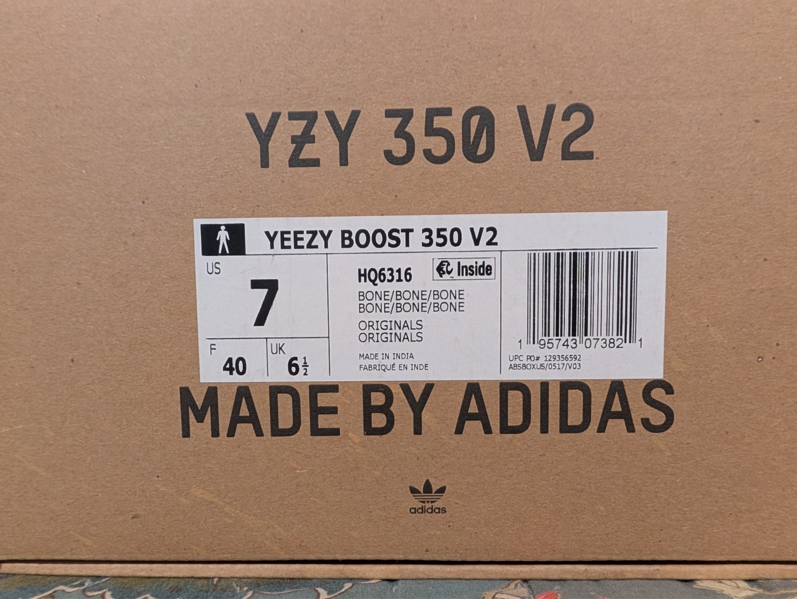 Adidas Yeezy Boost 350 V2- Bone, Men’s size 7