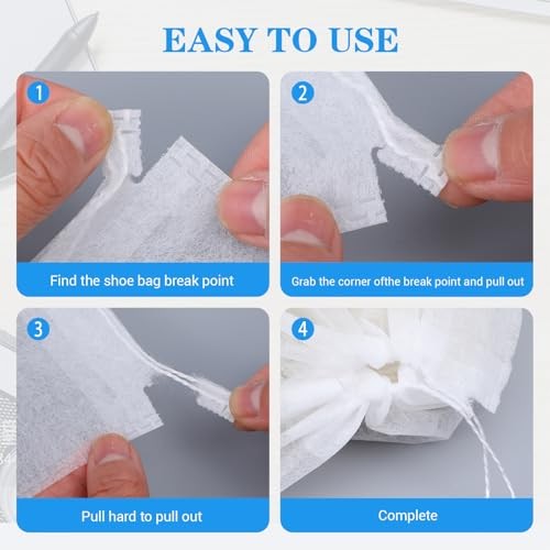 200 Pcs Dust Proof Drawstring Storage Bags, 12.6 x 15 Inches Non Woven Fabric