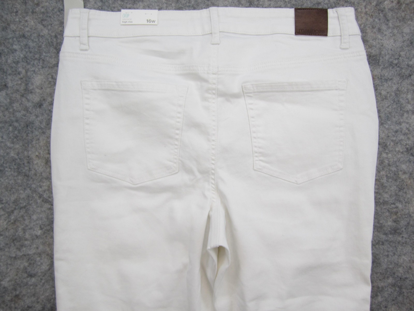 Maurices Ankle Jeans Womens Plus 16W White High Rise Distressed Stretch Denim