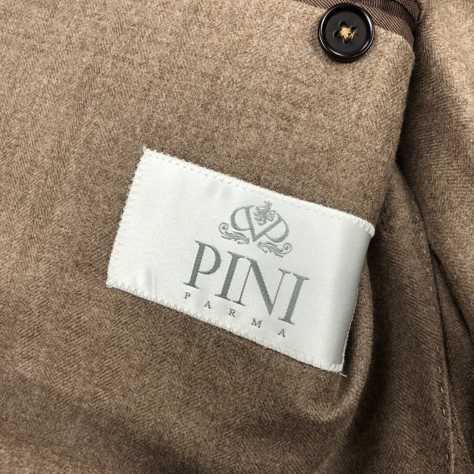 Pini Parma Loro Piana Pecora Nera Wool Blazer Taupe Italy Sz 48 US Unstructured
