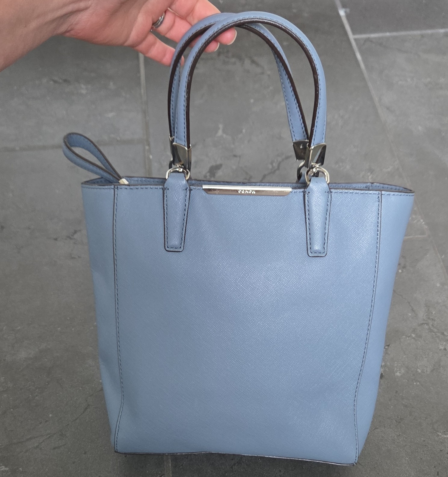 Coach Madison Saffiano Mini North/South Cornflower Blue Tote NWT WITHOUT STRAP
