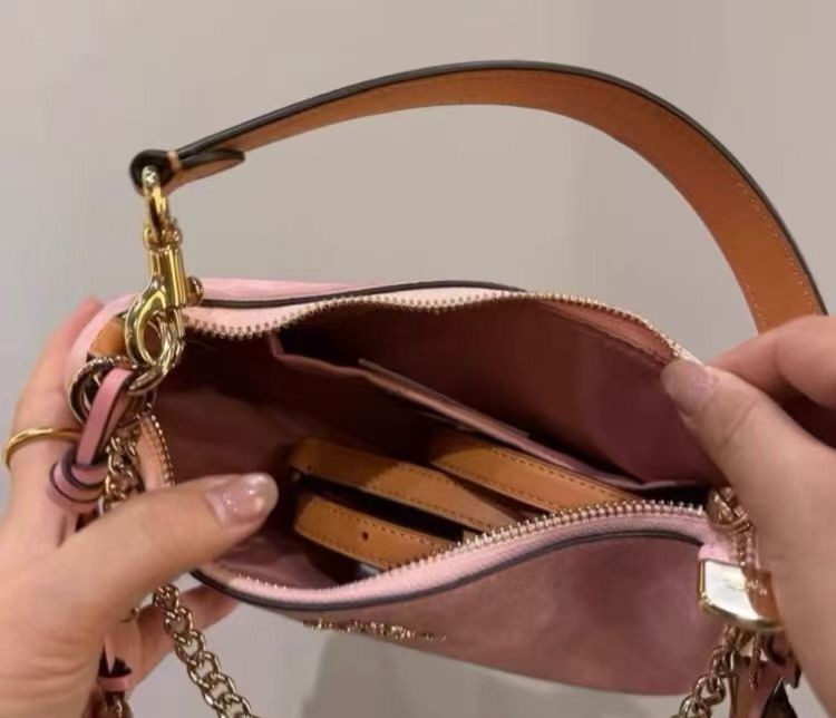 COACH CEA20 Teri Shoulder Bag Signature Canvas Pink Gold Crossbody Women NWT