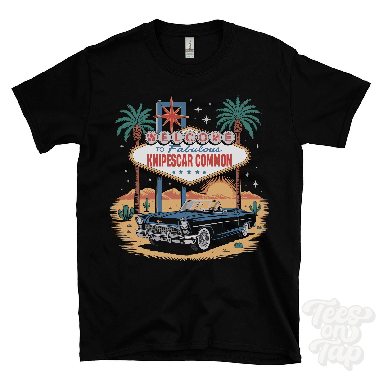 KNIPESCAR COMMON LAS VEGAS SIGN PARODY FUNNY T-SHIRT penrith cumbria england