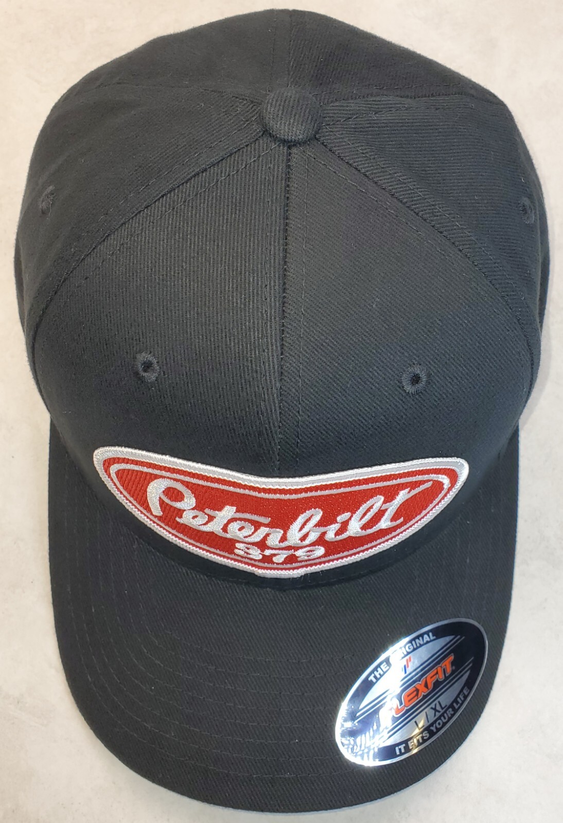 Peterbilt 379 Patch Flexfit 6277 Brushed Twill Hat / Black XXL