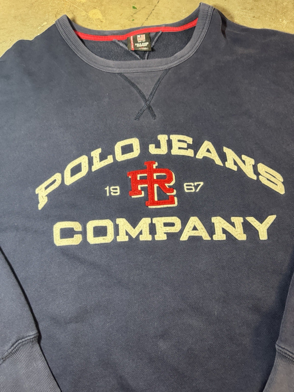 Vintage Polo Jeans Company by Ralph Lauren Men’s Crewneck With Defects