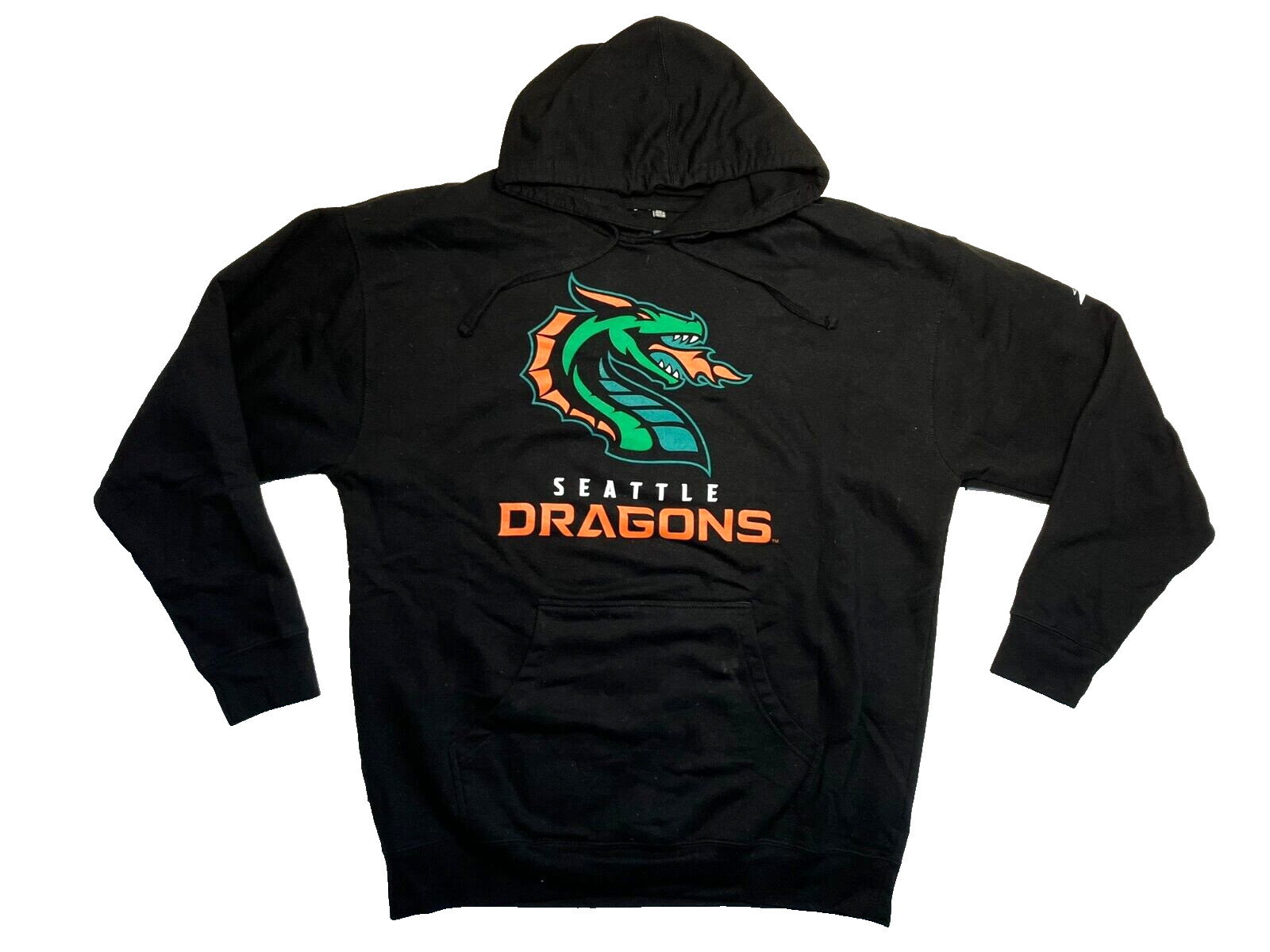 SEATTLE DRAGONS Black Warm XFL FOOTBALL HOODIE Team Fan Gym Sweatshirt Men’s XXL