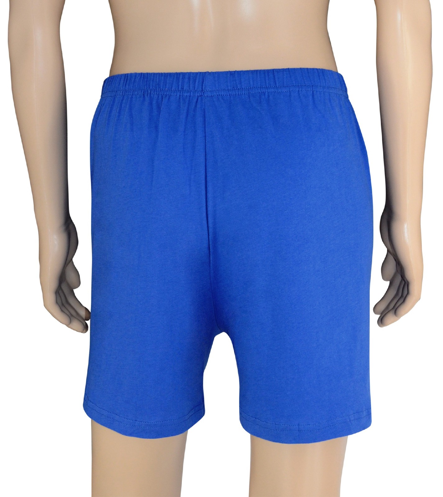 Biagio Mens Solid Royal Blue Color BOXER 100% Knit Cotton Shorts