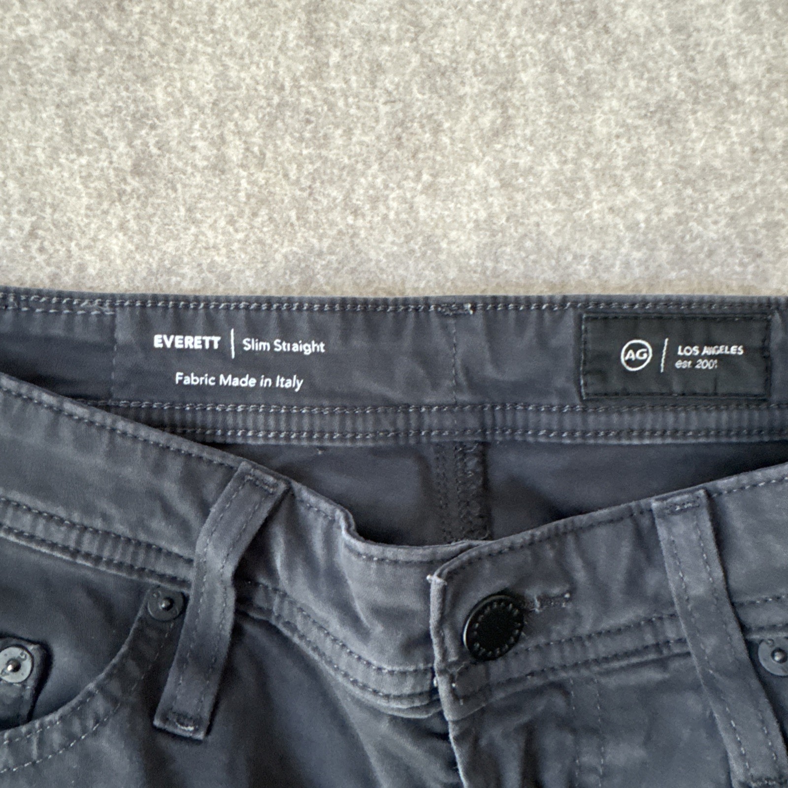 AG Adriano Goldschmied Everett Slim Straight Pants Mens Actual 30×29 Black Twill