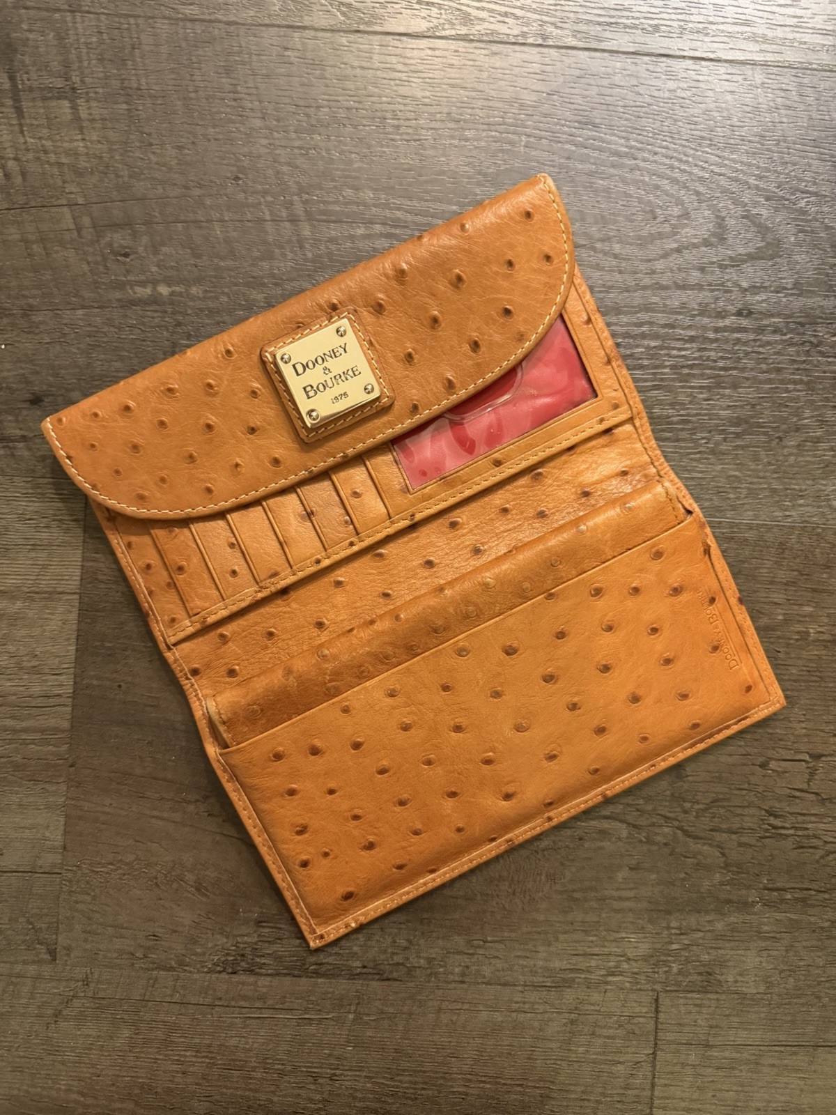 Embossed Ostrich Pattern Dooney & Bourke Wallet
