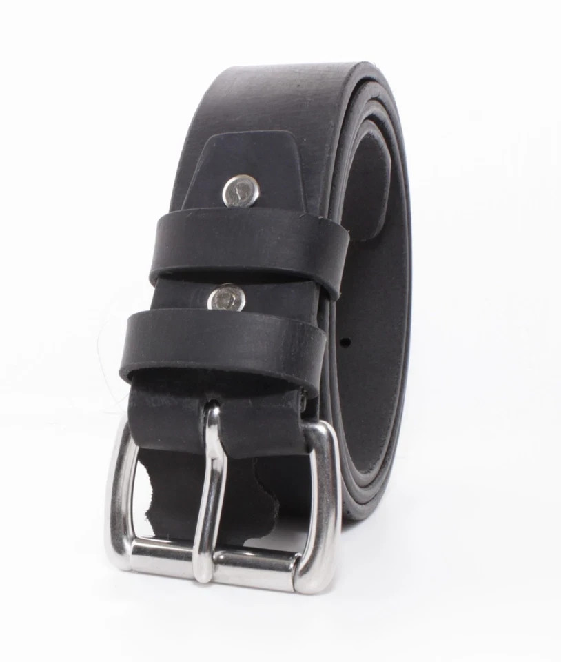 Men’s Genuine Buffalo FULL GRAIN Leather Belt 1.5” wide Amish Handmade in USA