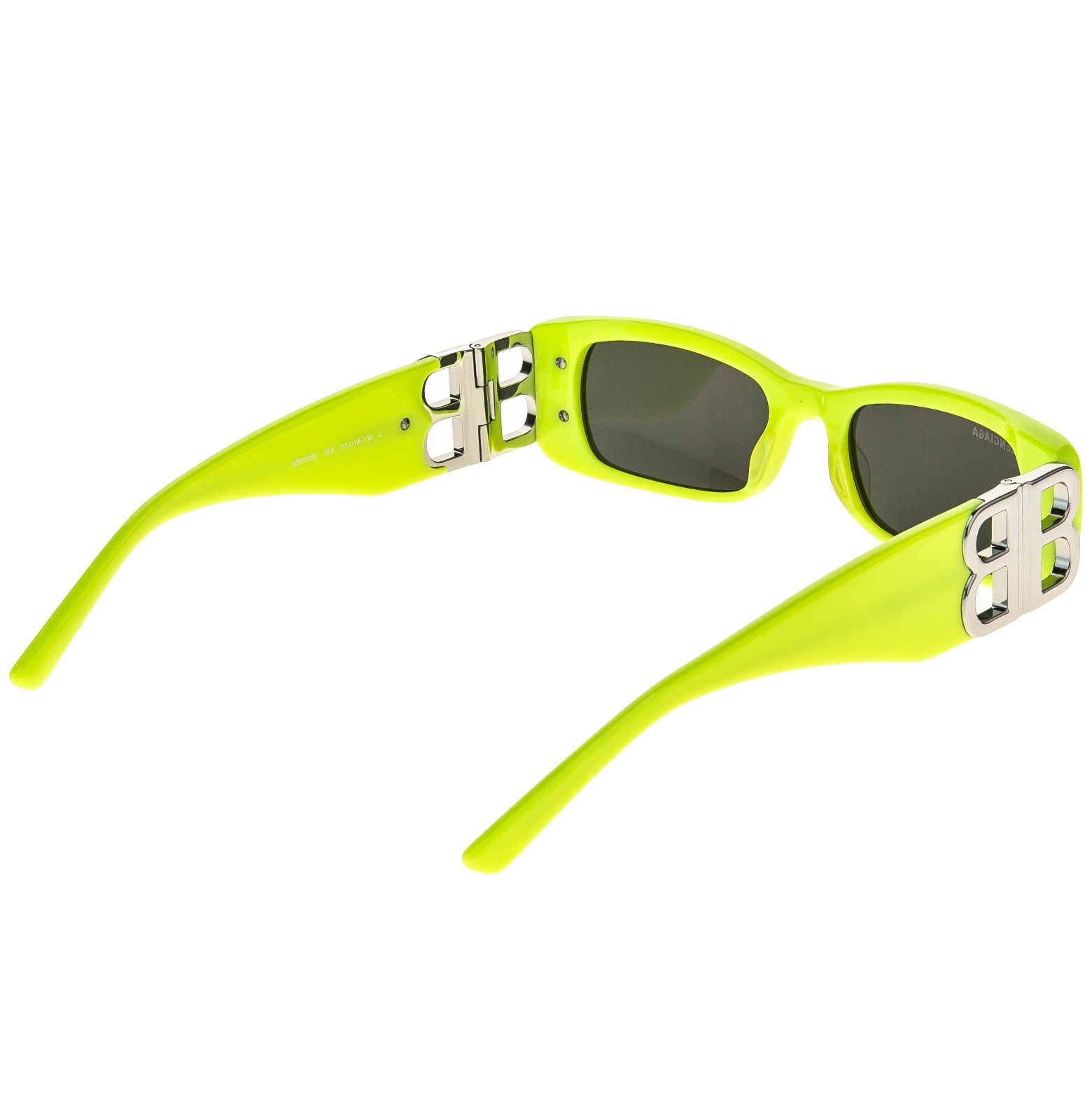 BALENCIAGA BB0096 DYNASTY 0096 Neon Fluo Yellow 008 Fashion BB Narrow Sunglasses