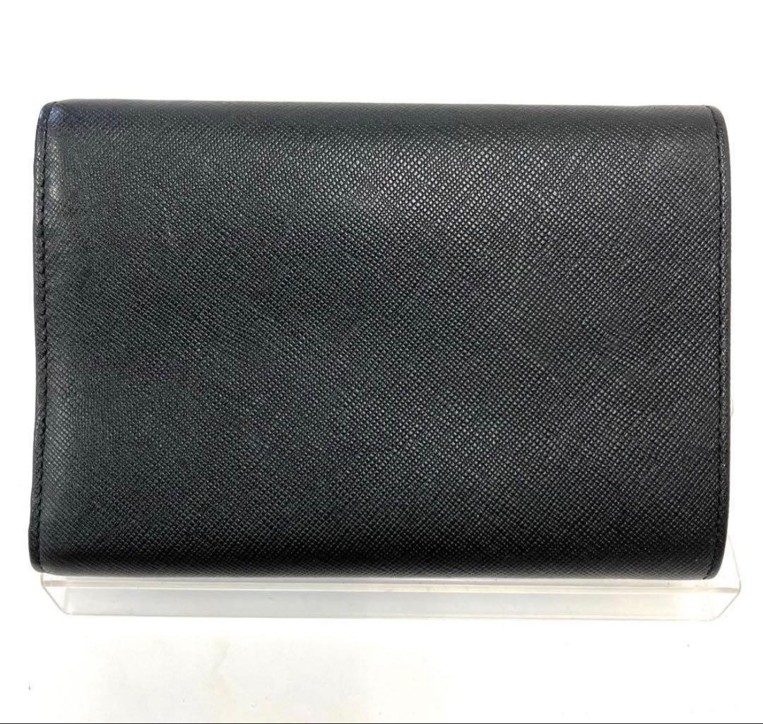 Popular PRADA Prada Bifold Wallet Triangle Plate Saffiano Leather Black