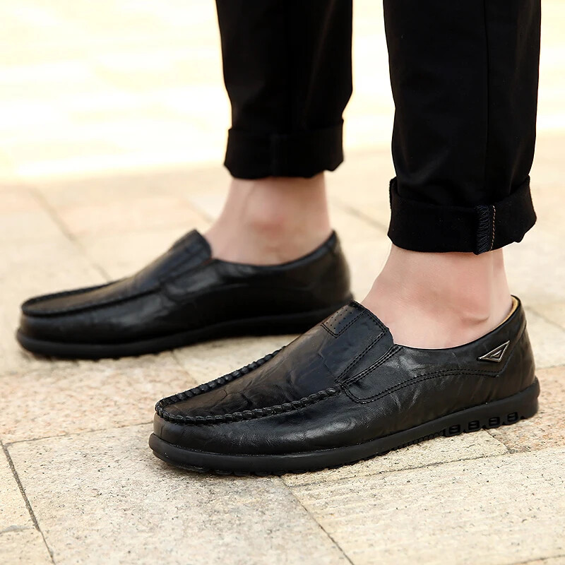 Men’s Loafers Moccasins Shoes Genuine Leather Casual Breathable Driving Shoes