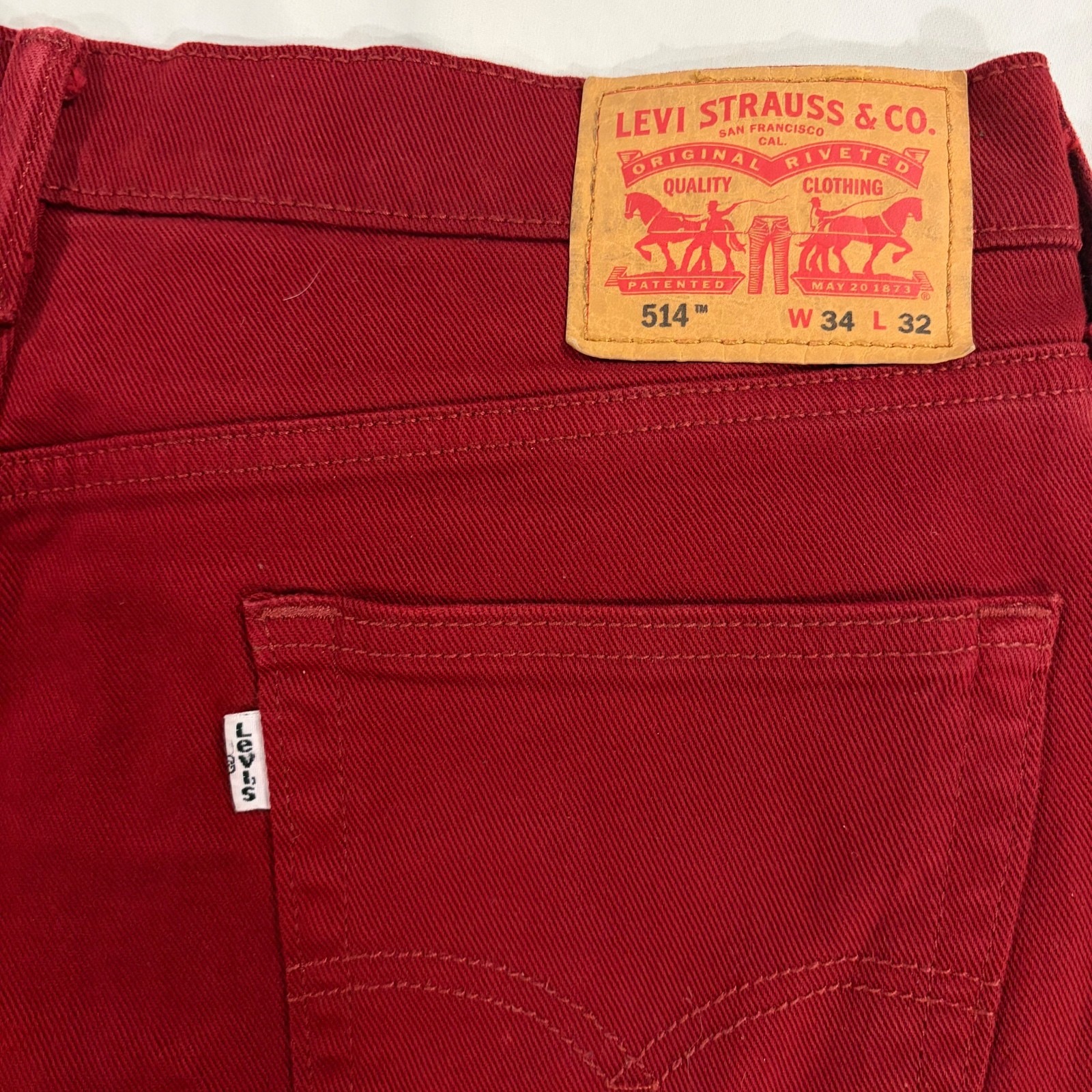 Levi’s 514 Men’s Red Straight Fit Jeans W34 L32