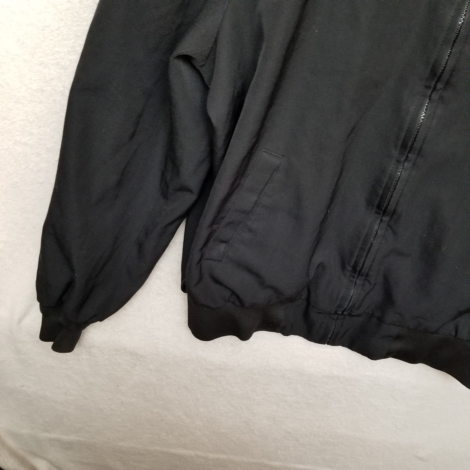 Neptune Garment Co Mens 46 Long Black Polyester Wool Full Zip Jacket