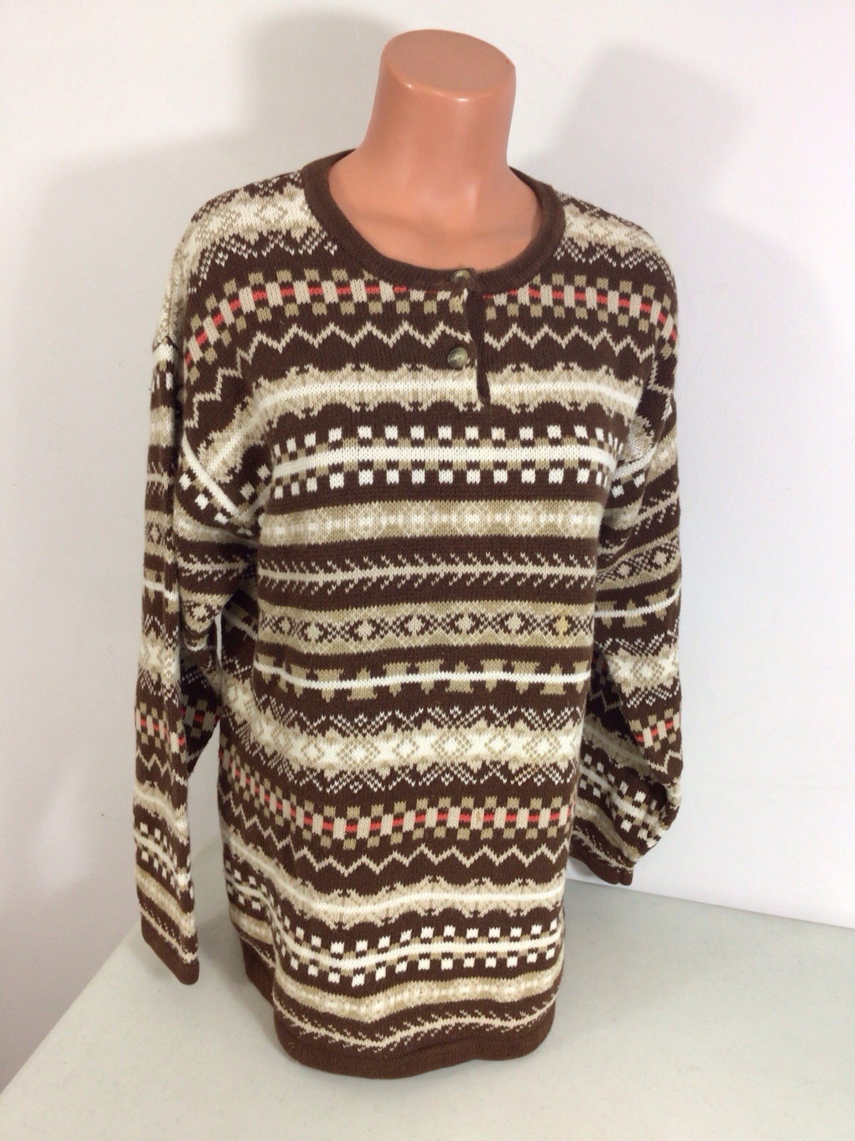 Cabin Creek Vintage Sweater Fair Isle Womens Large