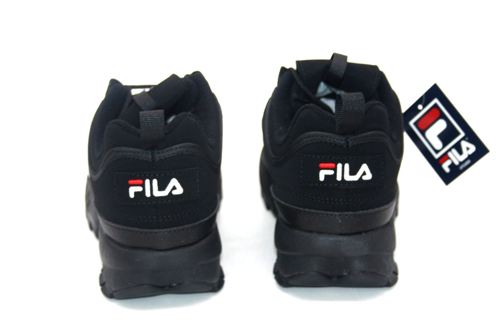 FILA DISRUPTOR II MENS SNEAKER BLACK/WHITE/RED FW01653-018 FASHION SHOE