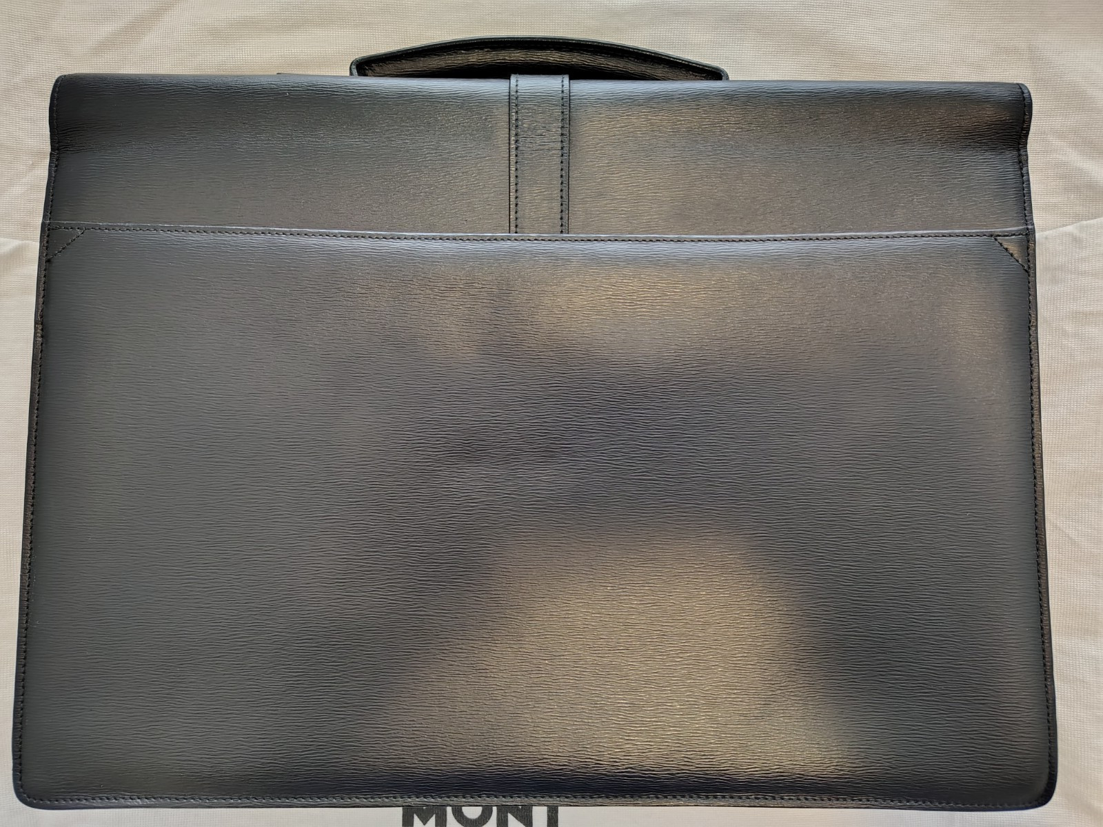 Montblanc leather briefcase w strap 16 1/2″x12″x4″ NOS SALE-closing in 10 days