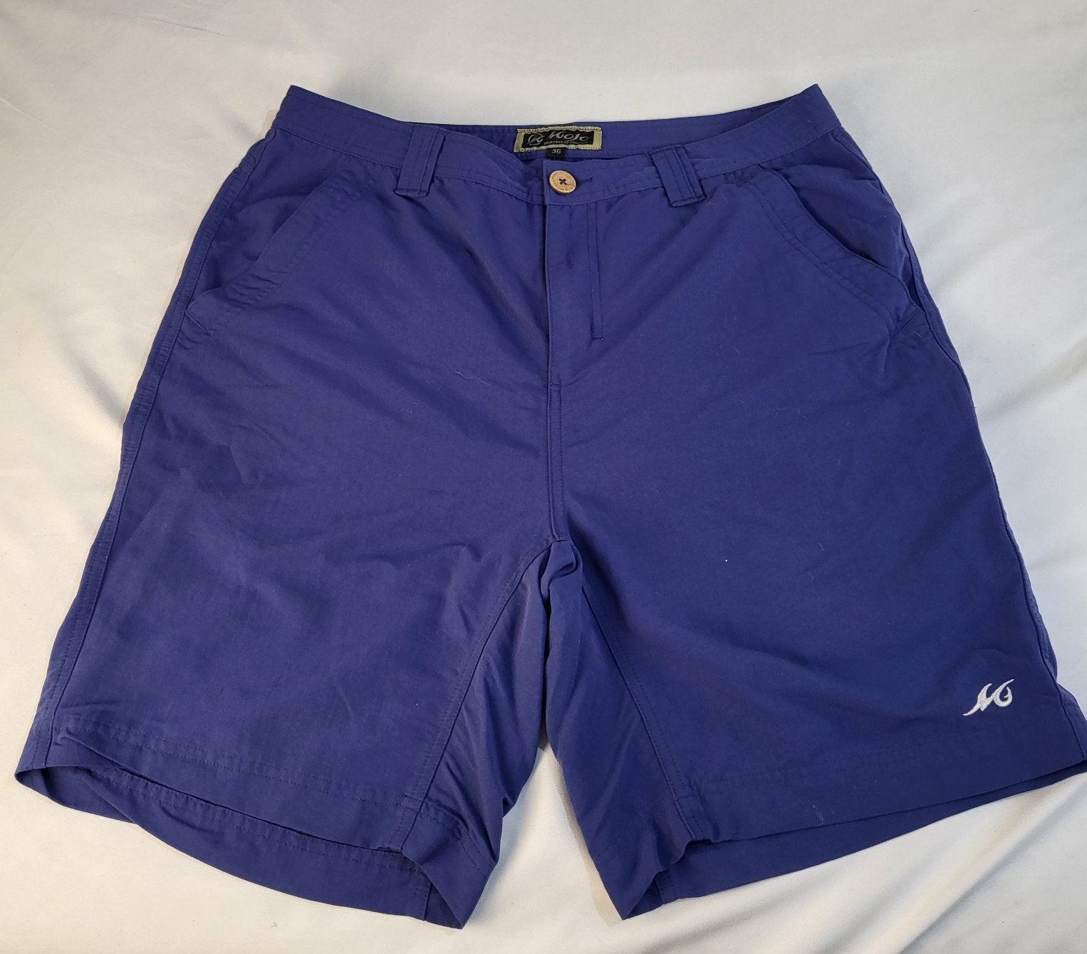Mojo Sportswear Mens Size 34×8 Flat Front Fishing Hiking Shorts Navy Blue