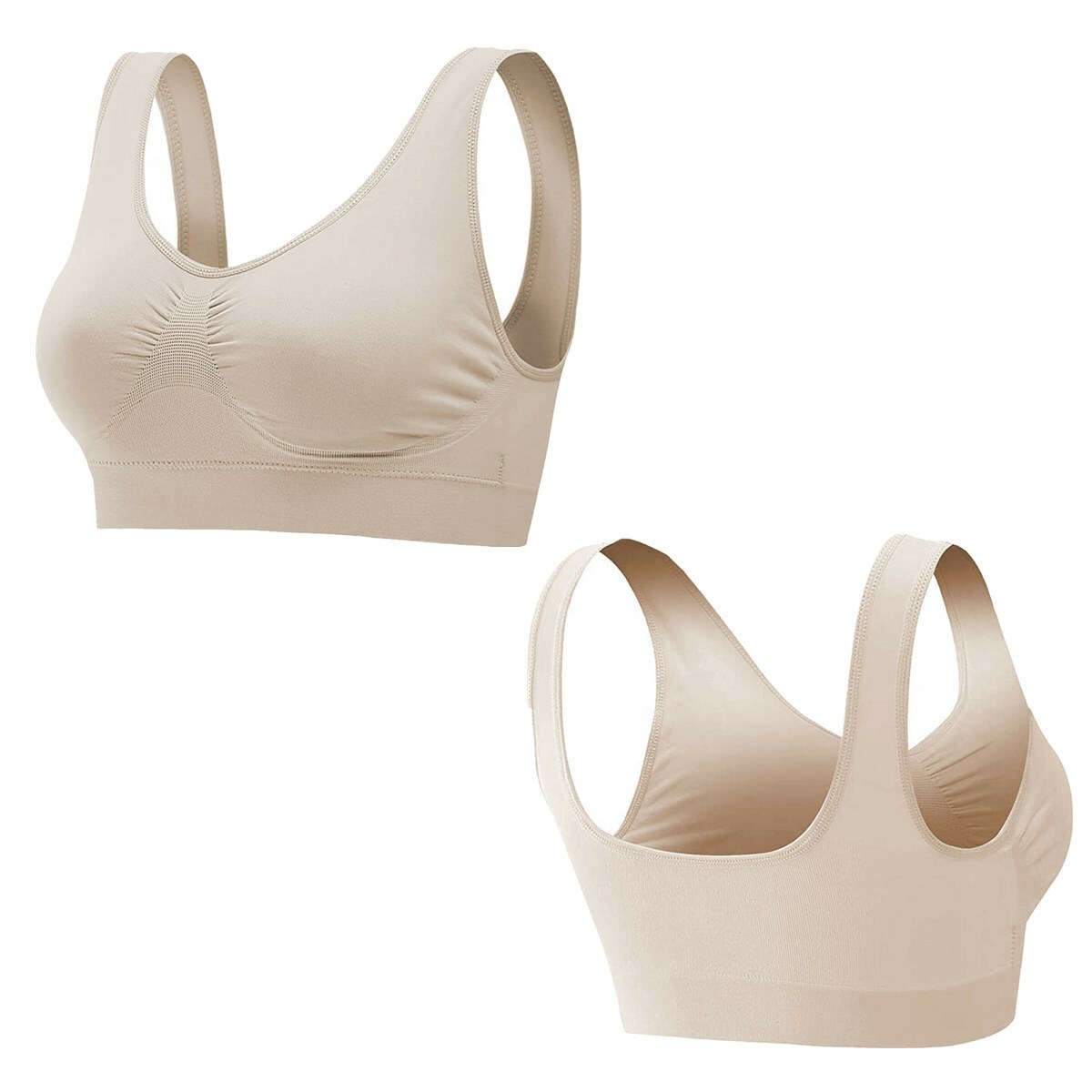 3Pack Sport Bras Seamless Wire Free Weight Support Tank Sports Yoga Sleep Bra US