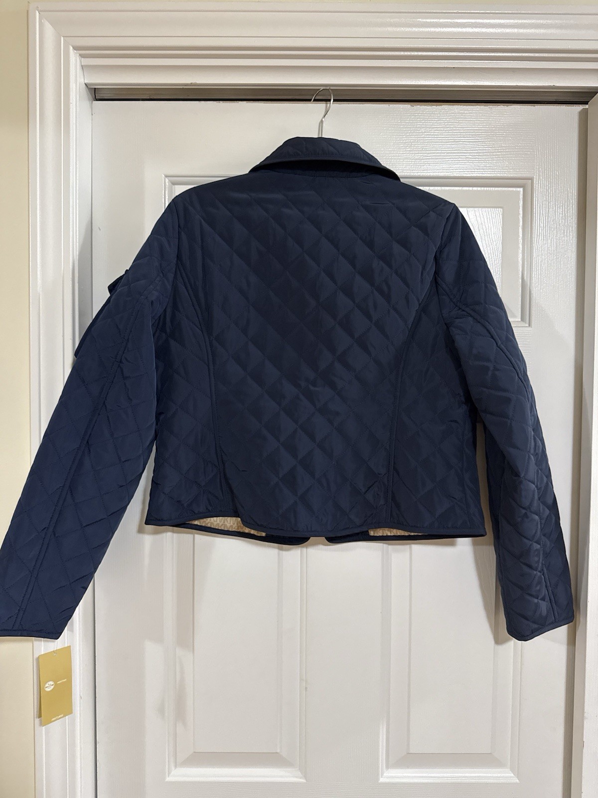Michael Kors Women’s Blue Quilted Button Front Jacket Size S