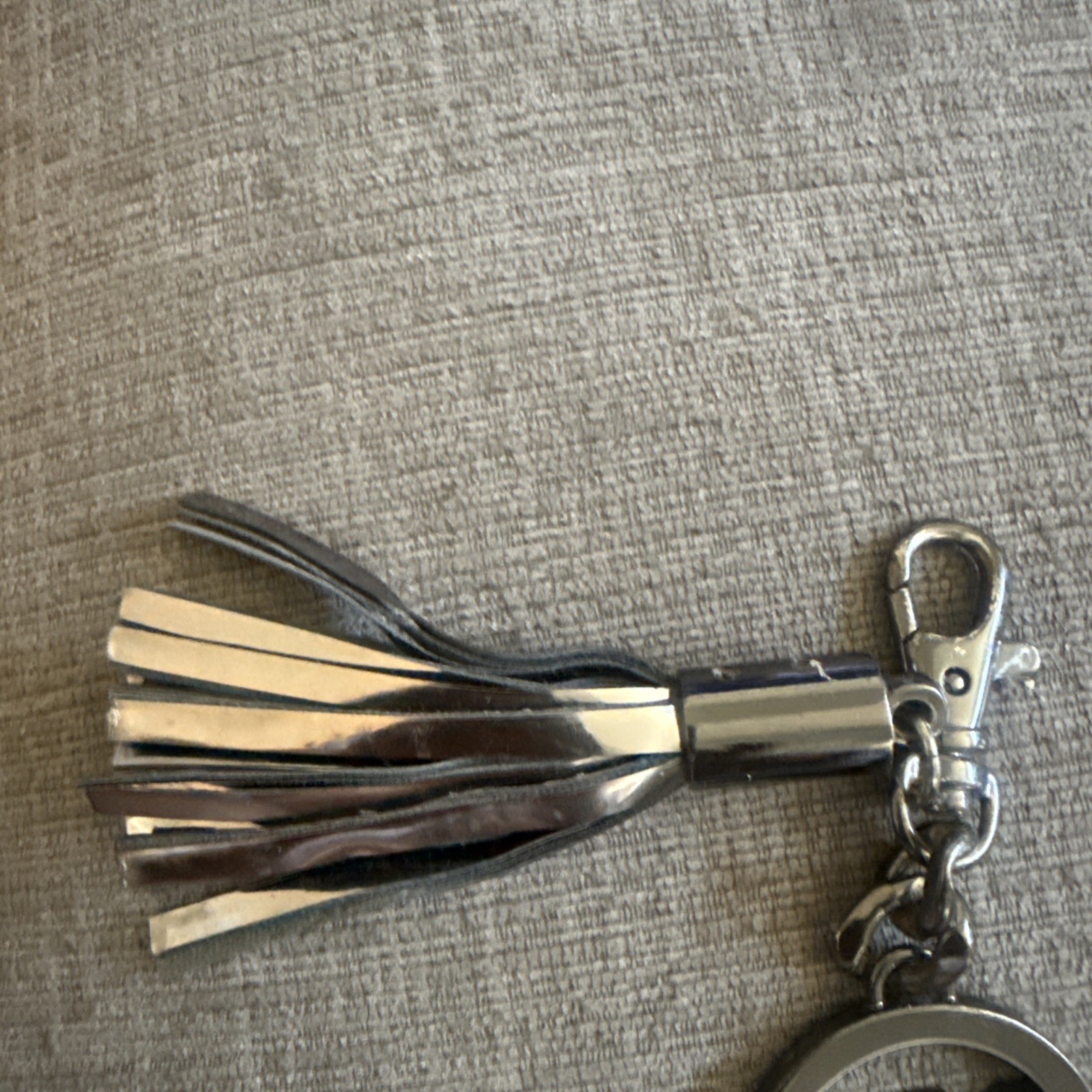 Michael Kors Logo and Tassel Bag Charm Gunmetal Tone