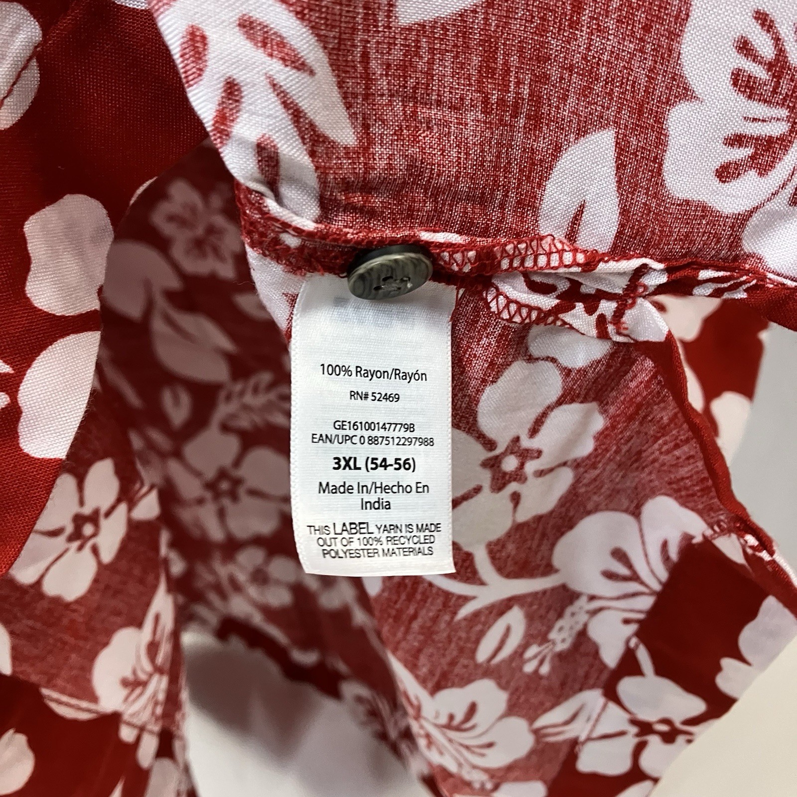 George Men’s 3XL Hawaiian Button Up Short Sleeve Shirt New with tags