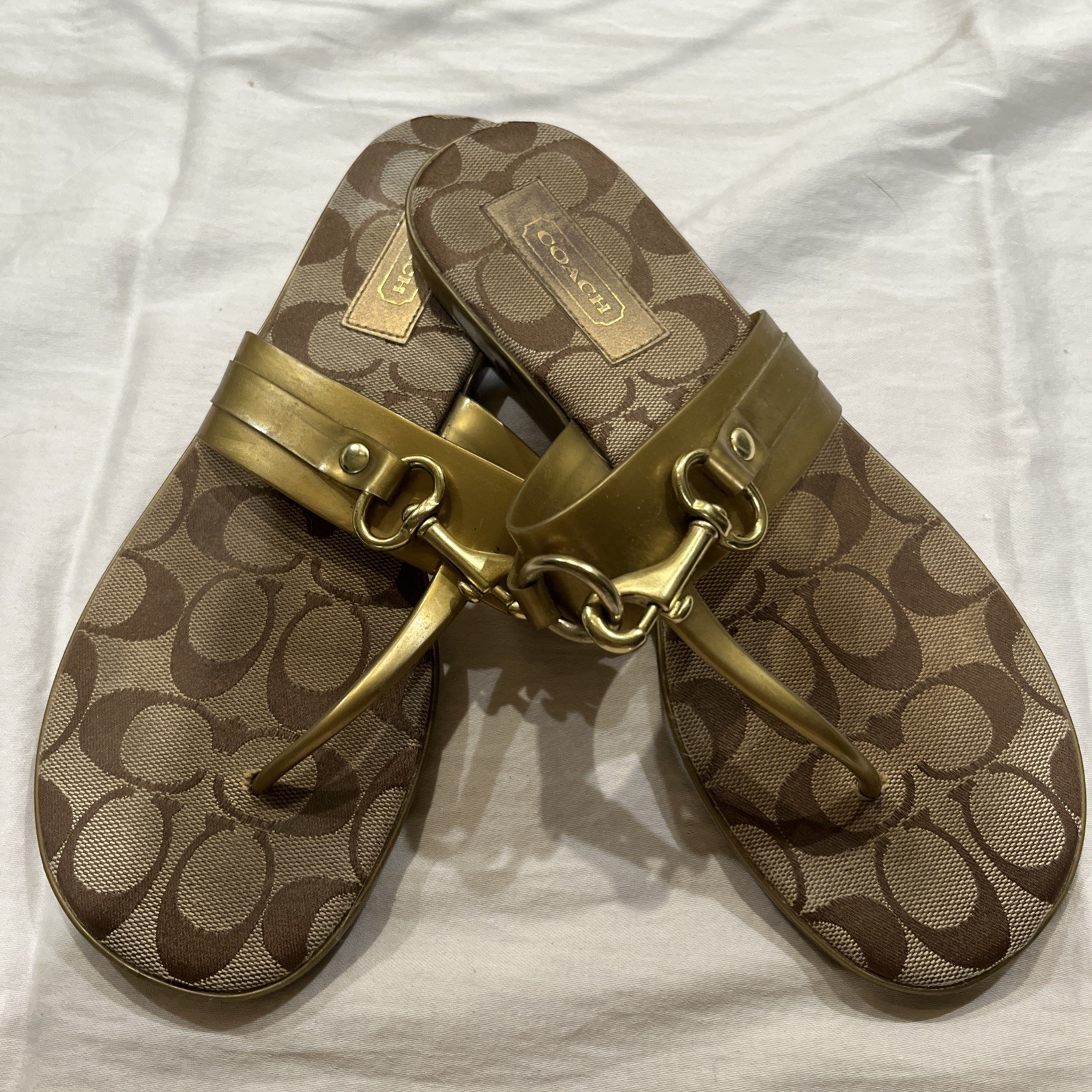 Coach Rikki Jelly And Canvas Sandals Sz 8