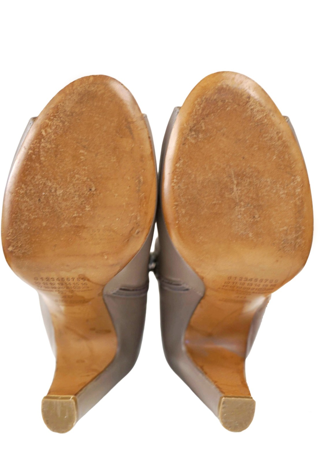 MAISON MARGIELA 40 Taupe Leather Open Toe Booties Ankle Boots 9.5 EUC
