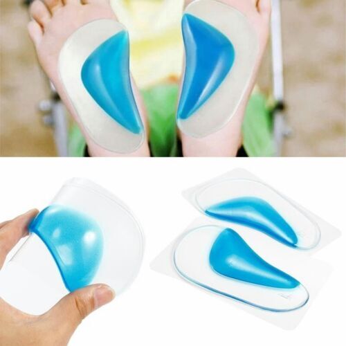 4 Pcs Arch Support Shoe Insoles Plantar Fasciitis Gel Sticky Reusable Cushionss