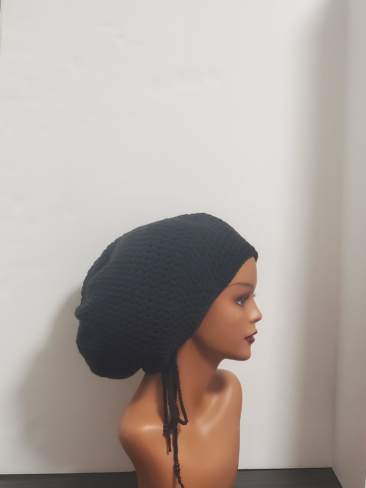 Handmade Adjustable Crochet Tam Hat Dreadlock w drawstring Reggae baggy beanie