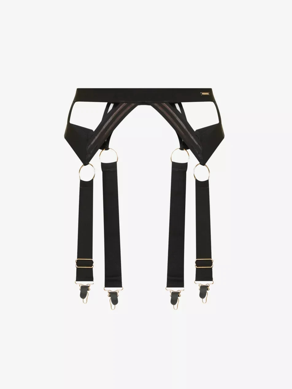 Bluebella L109317 Black Sutton Elasticated Stretch Suspender Belt Size US 4/XS