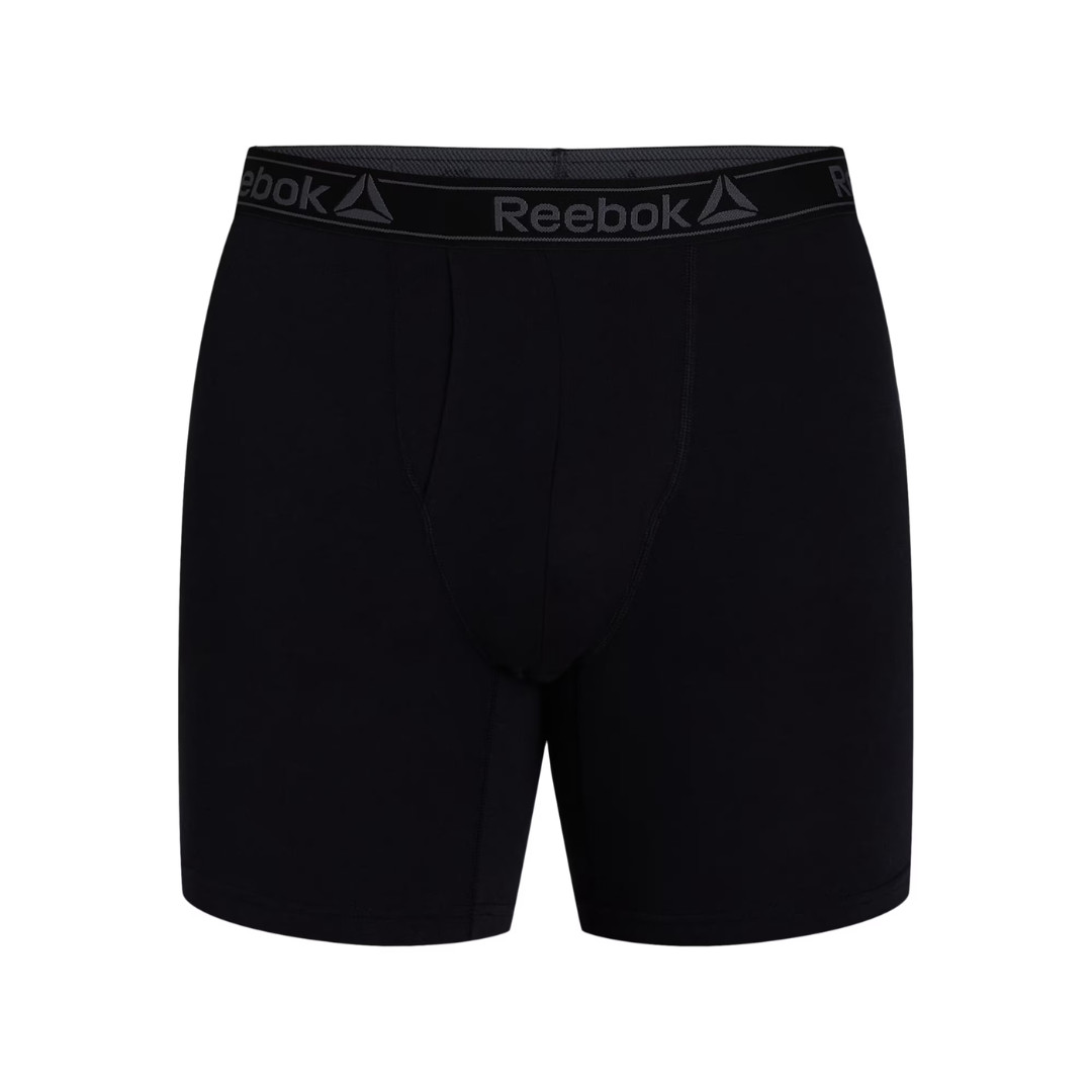 Reebok Men’s Performance Cotton Stretch Boxer Briefs Underwear, S-2XL, 6-Pack