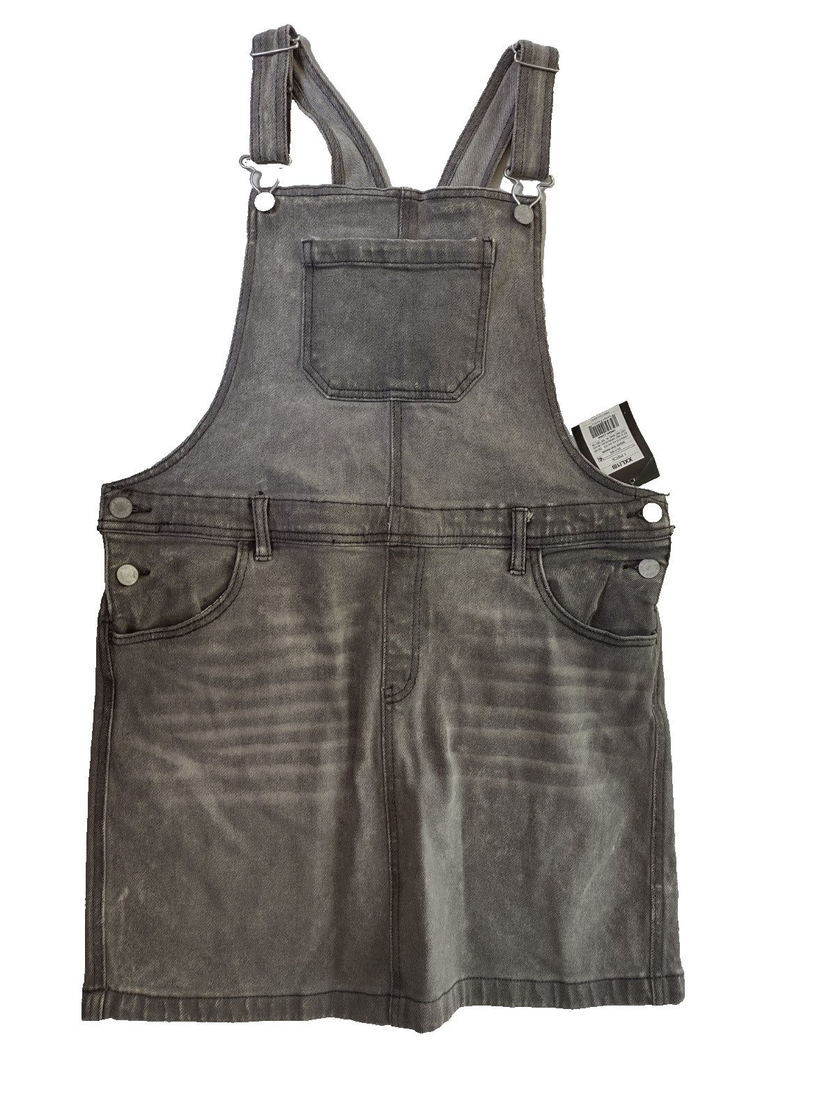 Art Class Girls Denim Overall Dress Skirt Gray Black Acid Wash Size XXL (18) NWT