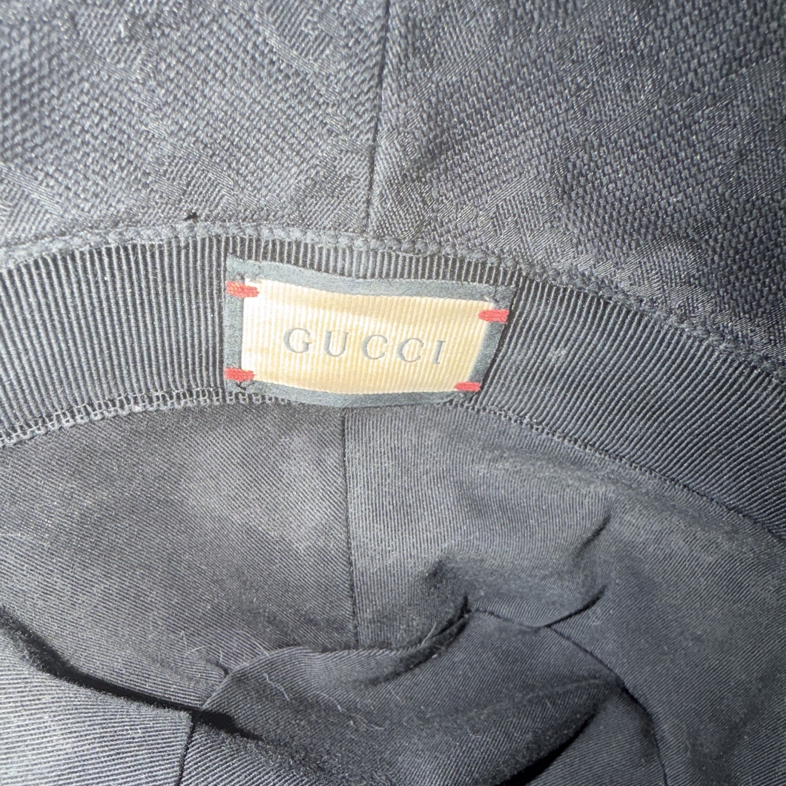 Gucci Black GG Monogram Bucket Hat, Unisex Adults, Size M (58 cm)