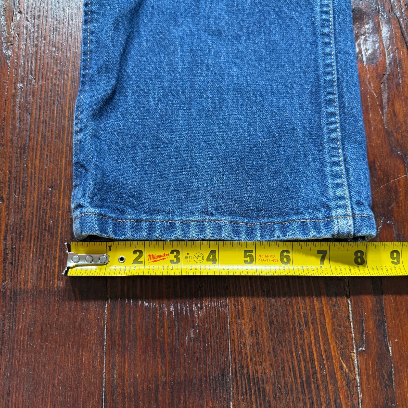 Wrangler Jeans Mens 38×30 Blue Straight Western Faded Whiskers 47MWZ *READ*