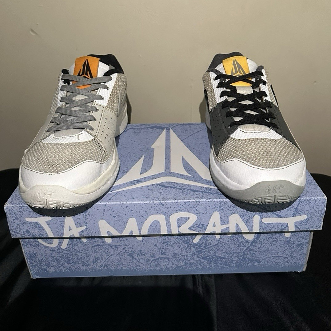 Nike Ja 1 Men’s Low Top Basketball Lace-Up Sneakers Gray White Black Yellow