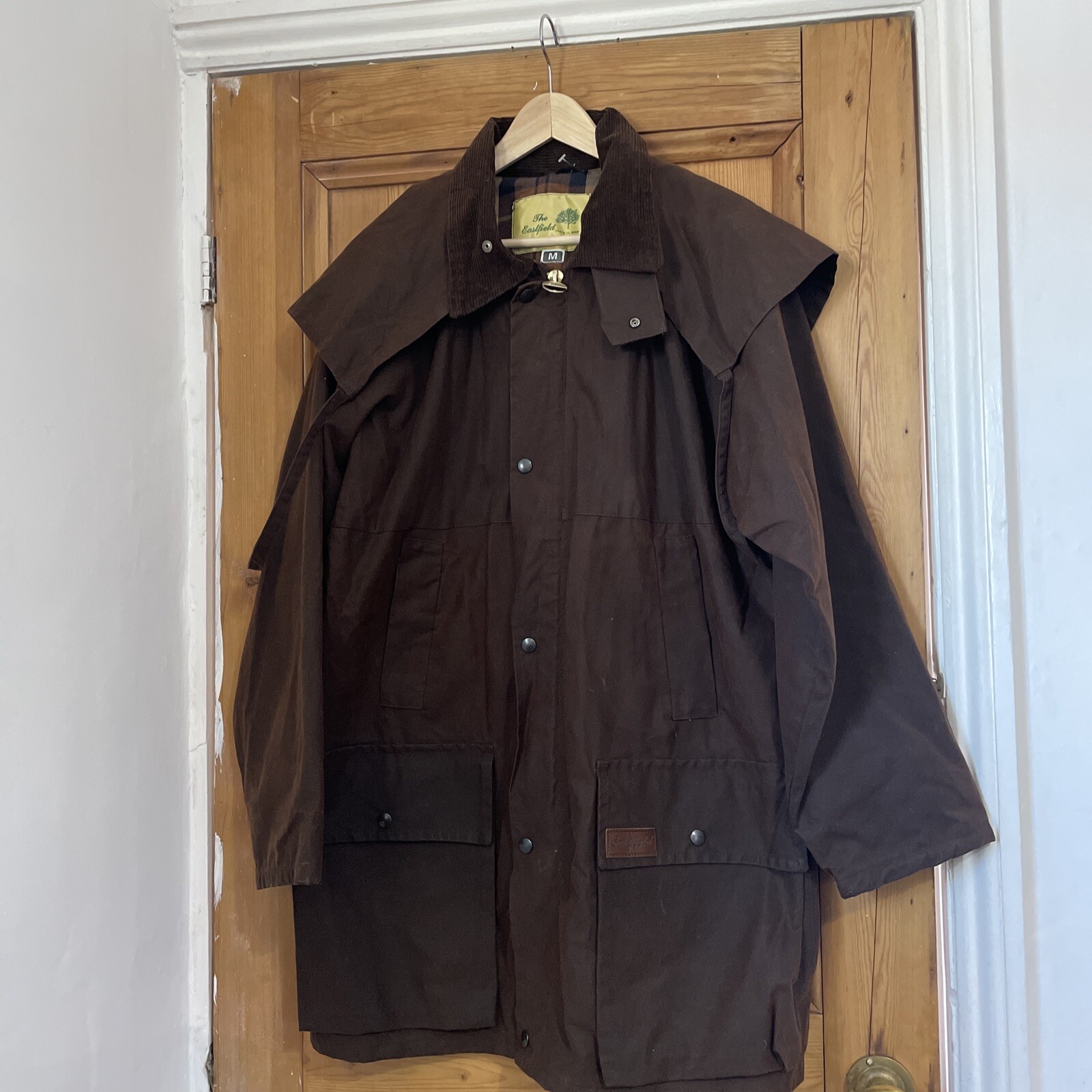 Gents Country Man Eastfield Countrywear Waxed Brown Hooded Jacket Size M 44-46