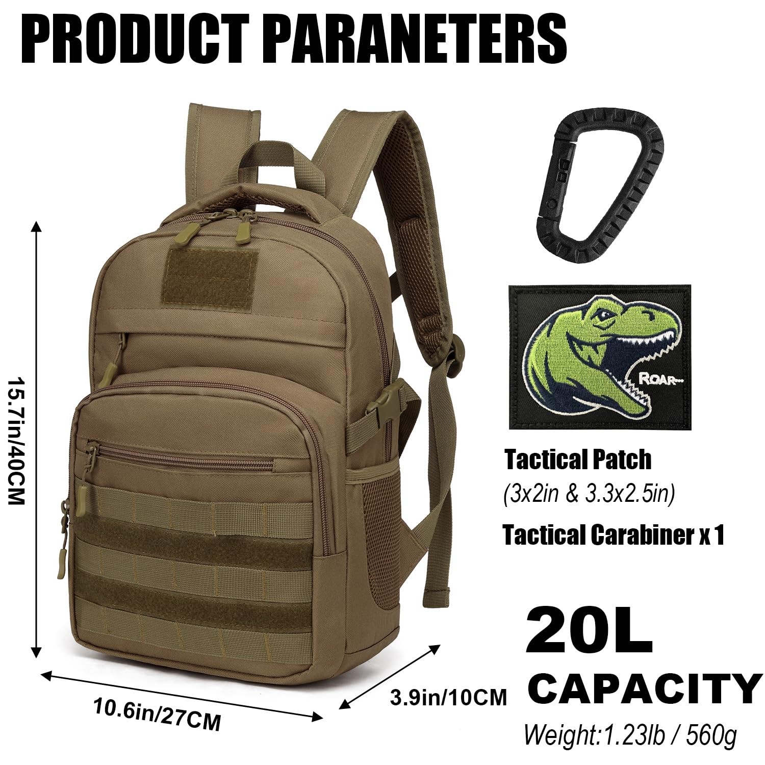 SunForMorning Kids Tactical Backpack Army Molle Bookbag Military Boys Backpac…
