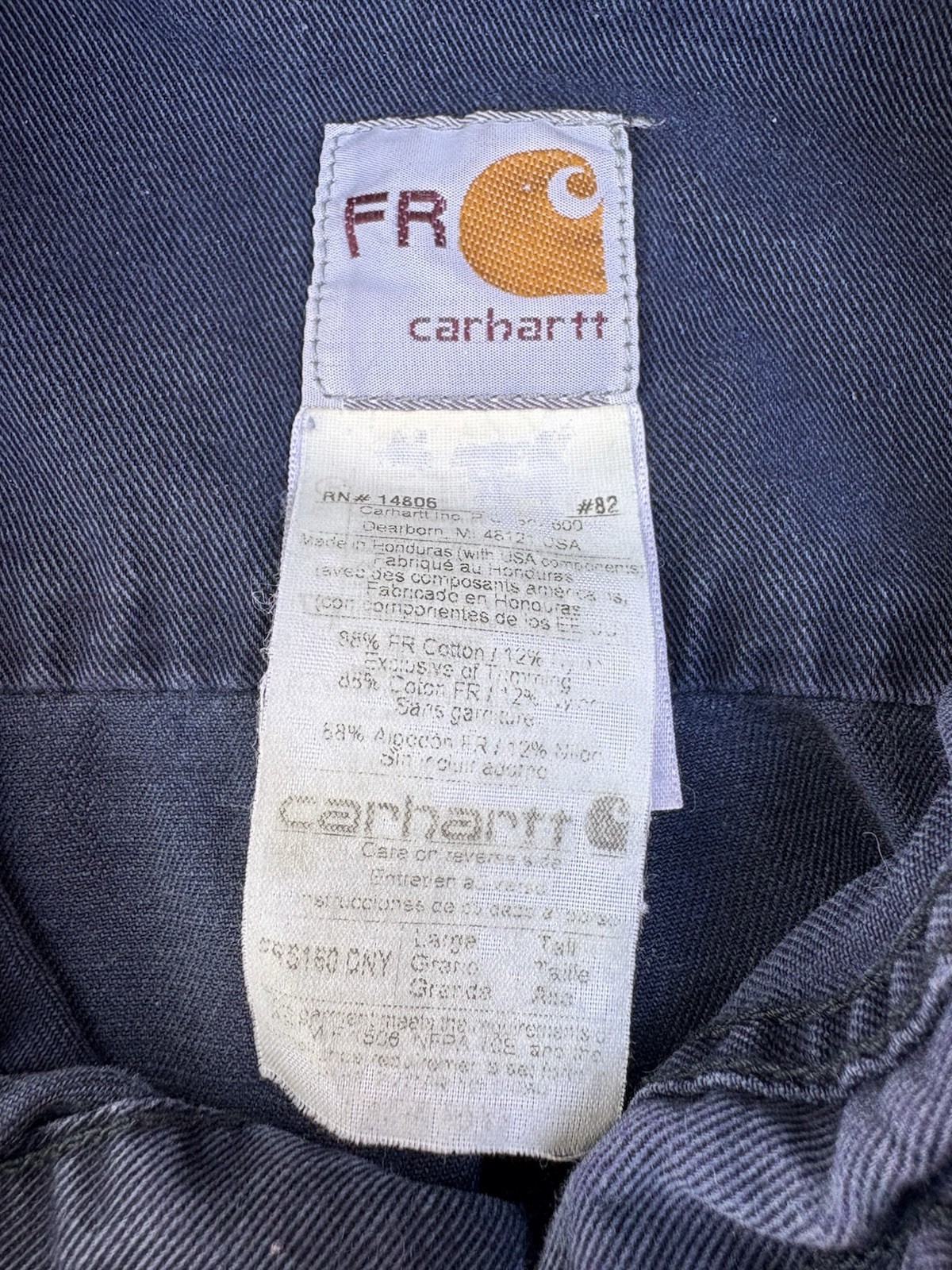 Carhartt FR Flame-Resistant Twill Work Shirt Blue Mens XL Long Sleeve FRS160