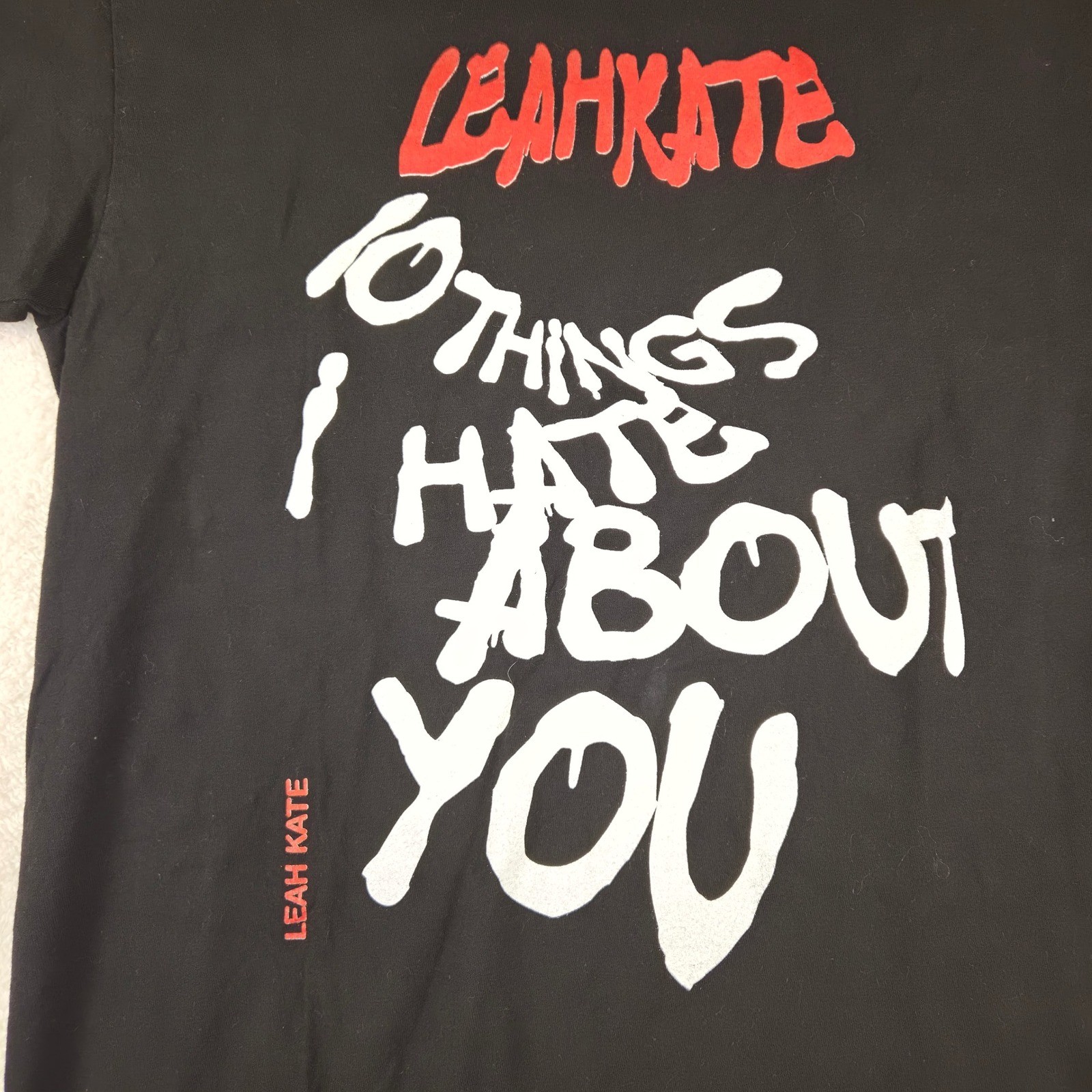 Leah Kate 10 Things I Hate About You Black Graphic T-Shirt Mens Small Tultex 290
