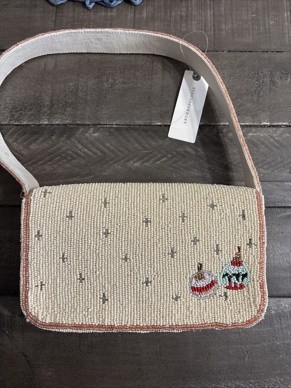 The Fiona Beaded Bag: Food & Drink Edition Plaid Martini Anthropologie NWT
