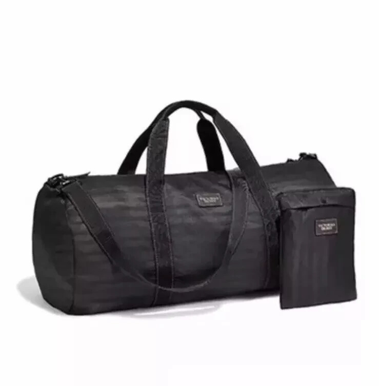 Victoria’s Secret Duffle Duffel Packable Lightweight Weekender Bag Black