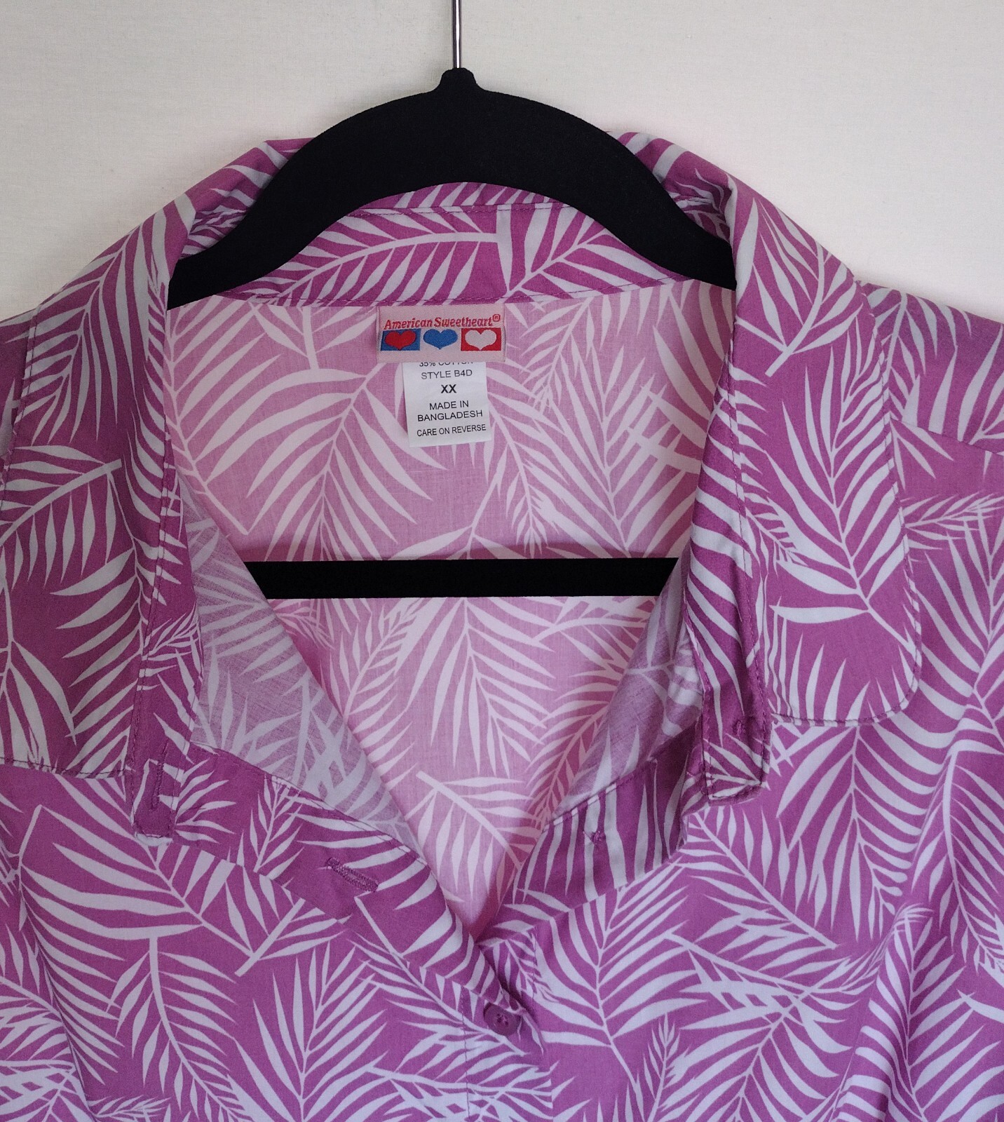 American Sweetheart Button Front Tunic Size XX Short Sleeve Style B4D Buttons